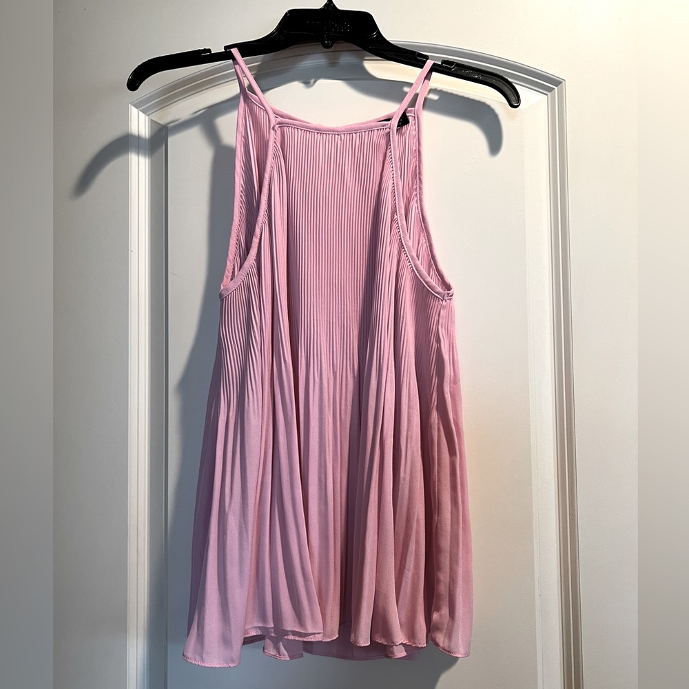 Nasty Gal Baby Pink Flowy Accordion Top